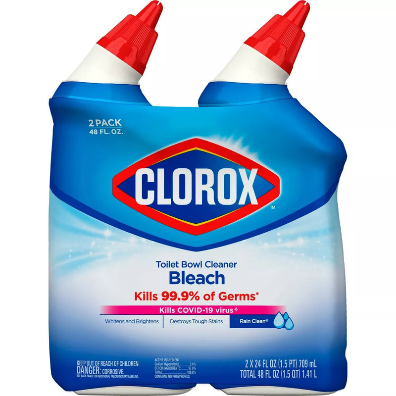 Clorox Rain Clean Toilet Bowl Cleaner with Bleach - 24oz/2ct