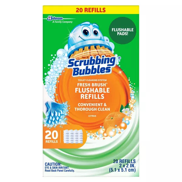 Scrubbing Bubbles Fresh Brush Toilet Cleaning System Refill - Citrus Scent - 20ct