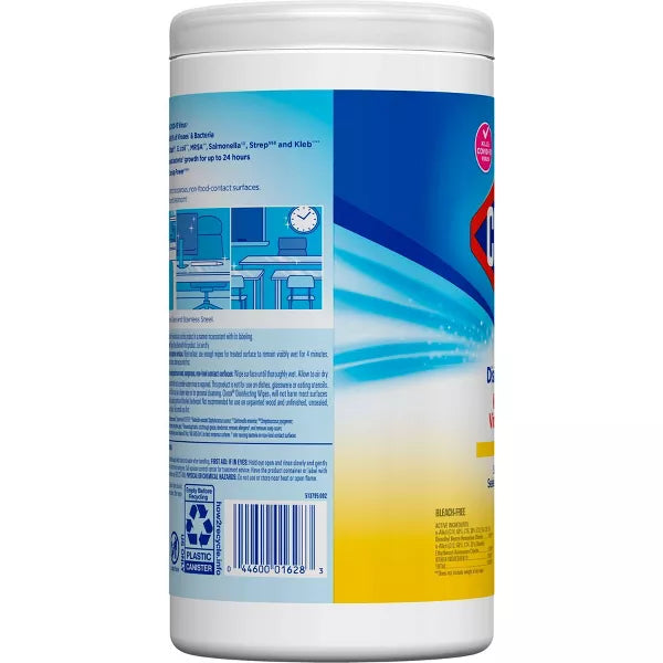 Clorox Crisp Lemon Disinfecting Wipes Bleach Free Cleaning Wipes 75 Count