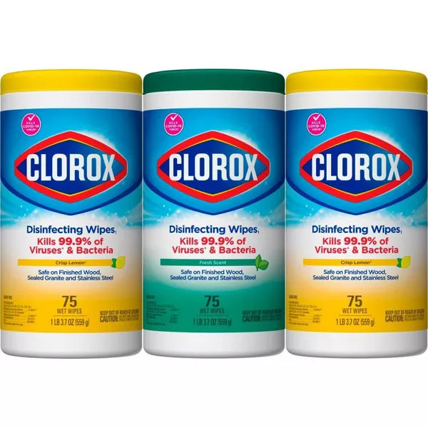 Clorox Disinfecting Wipes Value Pack Bleach Free Cleaning Wipes - 75ct/3pk