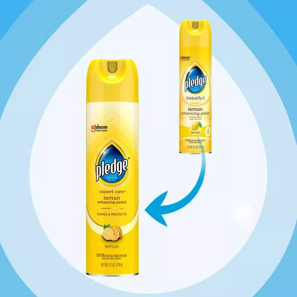 Pledge Lemon Enhancing Polish Spray - 9.7oz