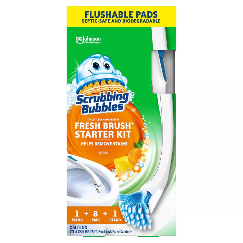 Scrubbing Bubbles Citrus Scent Fresh Brush Toilet Cleaning System Starter Kit - 8ct