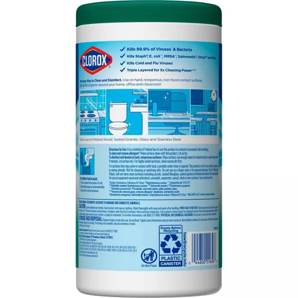 Clorox Fresh Scent Bleach Free Disinfecting Wipes 75 Count