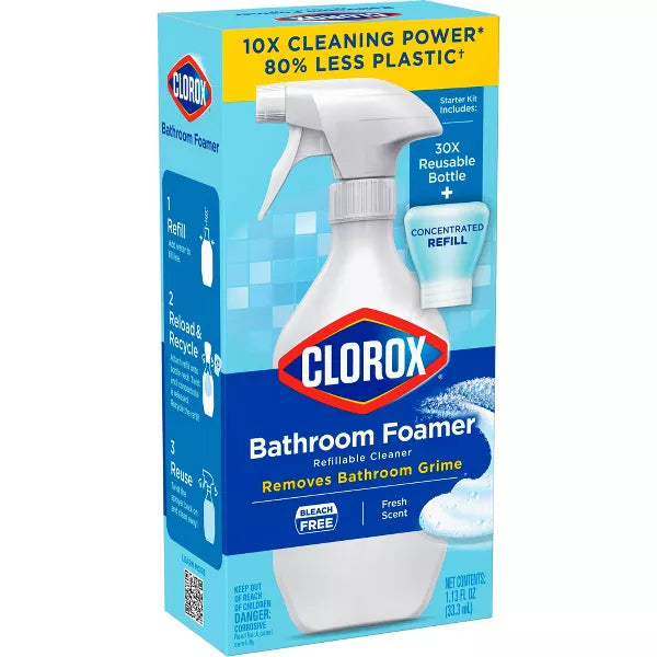 Clorox Refillable Concentrate Spray - Bathroom Foamer Starter Kit - 1.13 fl oz