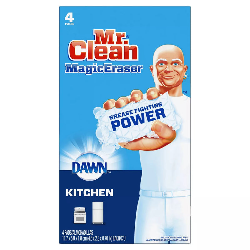 Mr. Clean Magic Eraser Kitchen with Dawn, Cleaning Pads with Durafoam - 4ct