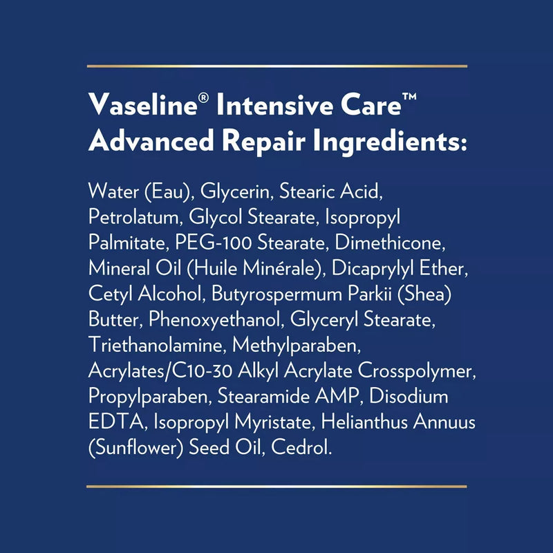 Vaseline Intensive Care Body Lotion Advanced Repair Unscented for Women Dry Skin, 32 oz
