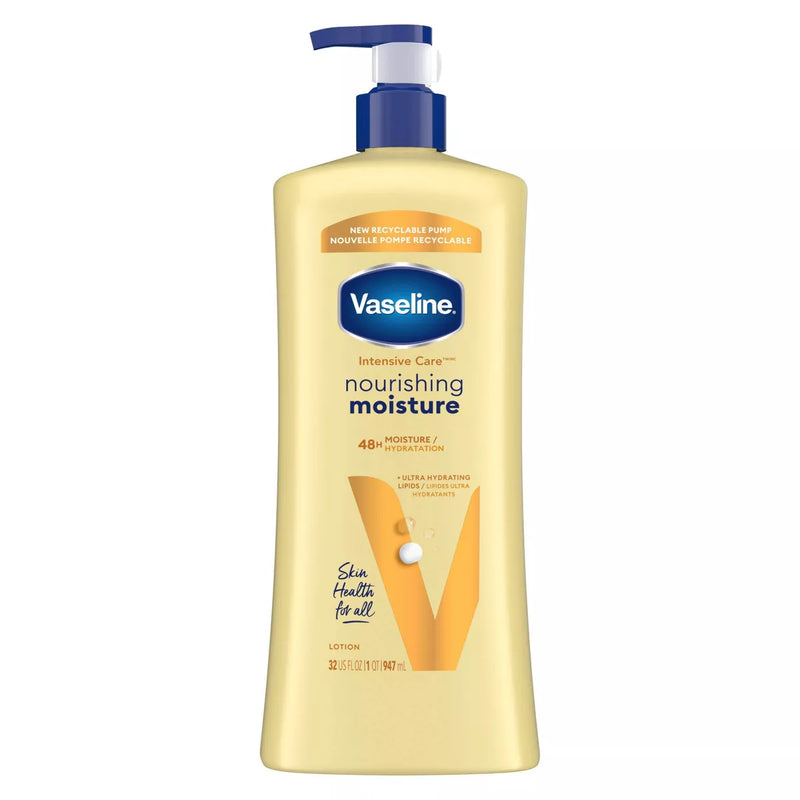 Vaseline Intensive Care Nourishing Moisture Lotion Body Lotion for Women Dry Skin, 32 oz