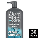 Dove Men+Care Body Wash & Face Wash for Men Clean Comfort, 30 oz