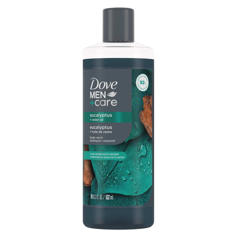 Dove Men+Care Relaxing Hydrating Body Wash for Men Eucalyptus Cedar All Skin, 18 oz