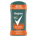 Degree Long Lasting Men's Antiperspirant Deodorant Stick Twin Pack, Wildwoods, 2.7 oz