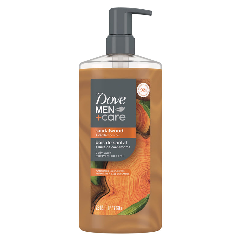 Dove Men+Care Plant-Based Body Wash Sandalwood + Cardamom Oil, 26 oz