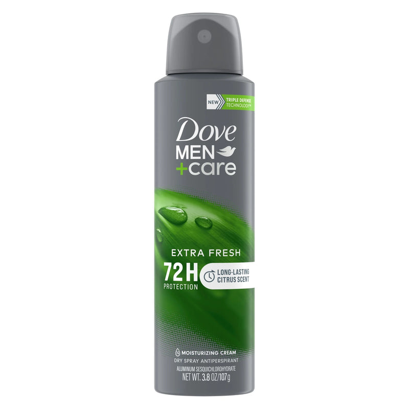 Dove Men+Care Extra Fresh Long Lasting Antiperspirant Deodorant Dry Spray, Citrus, 3.8 oz