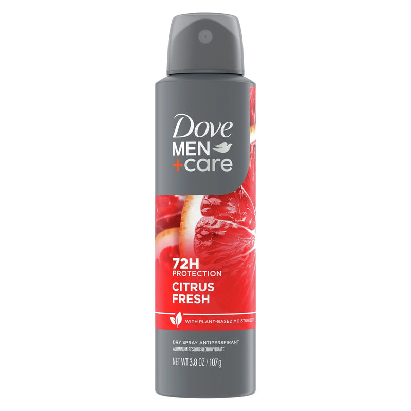 Dove Men+Care Dry Spray for Men Citrus Zest & Sage with a Plant-based Moisturizer, 3.8 oz