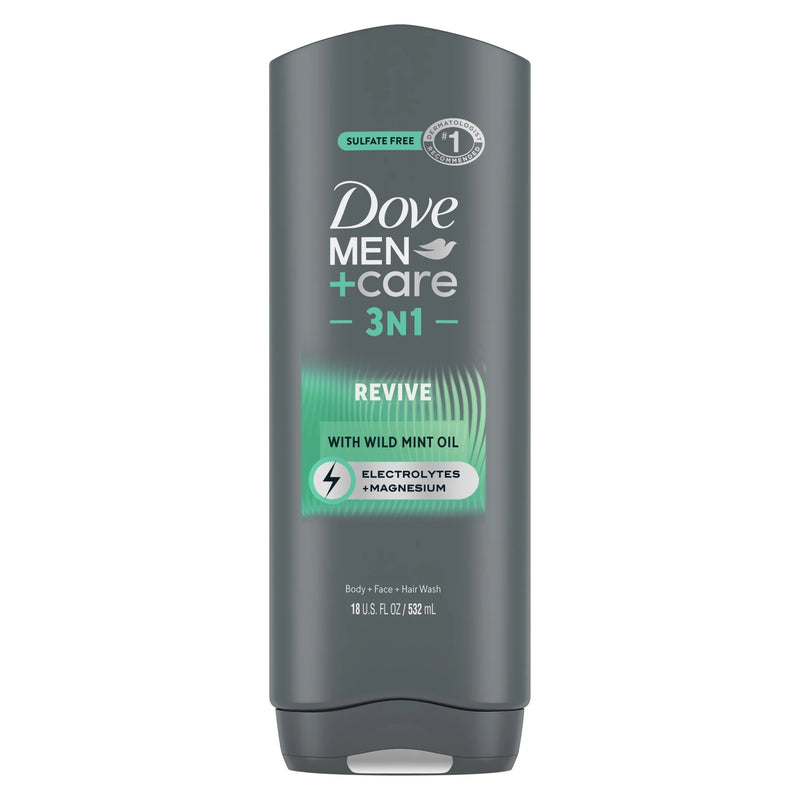 Dove Men+Care Revive Hydrating 3-in-1 Tea Tree Oil Body Wash for Men All Skin, 18 oz