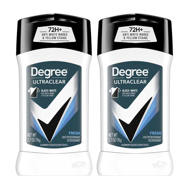 Degree Men UltraClear 72H Men's Antiperspirant Deodorant Stick, 2.7 oz Twin Pack