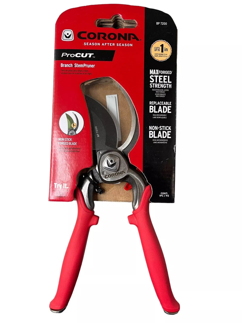 Corona BP 7200 Forged Pro Cut Bypass Hand Pruner, 1-Inch, Red