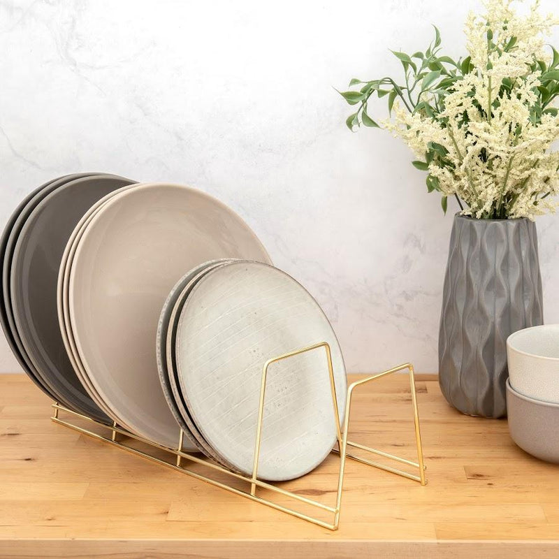 Better Houseware 4-Section Brass Plate Rack