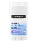 Neutrogena Ultra Sheer® Face & Body Mineral Sunscreen Stick Broad Spectrum SPF 50