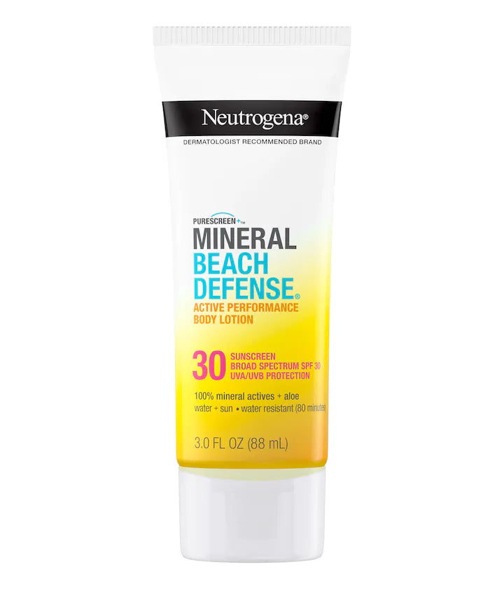 Neutrogena Purescreen+™ Mineral Beach Defense™ Active Performance Body Lotion Sunscreen, Broad Spectrum SPF 30