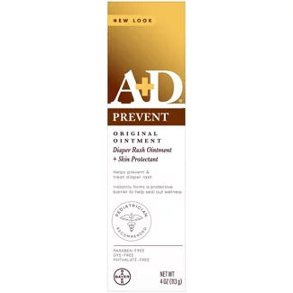 A+D Baby Diaper Rash Ointment, Baby Protectant with Vitamins A and D - 4oz