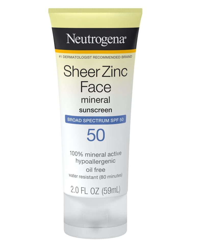 Neutrogena Sheer Zinc Face Dry-Touch Sunscreen Broad Spectrum SPF 50 For Sensitive Skin