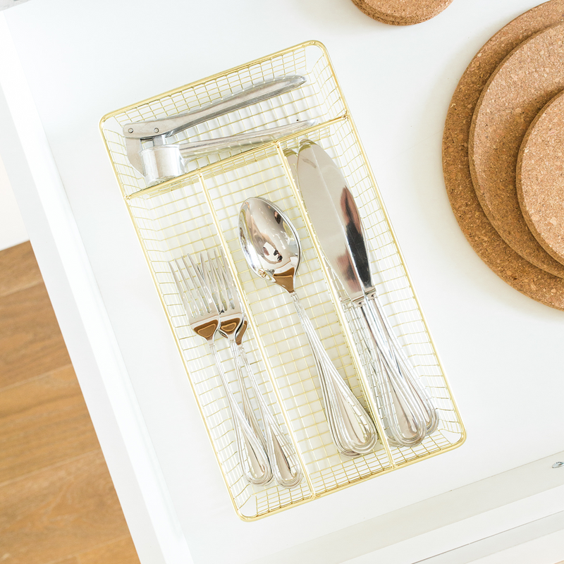 Better Houseware Cutlery Tray (Brass)