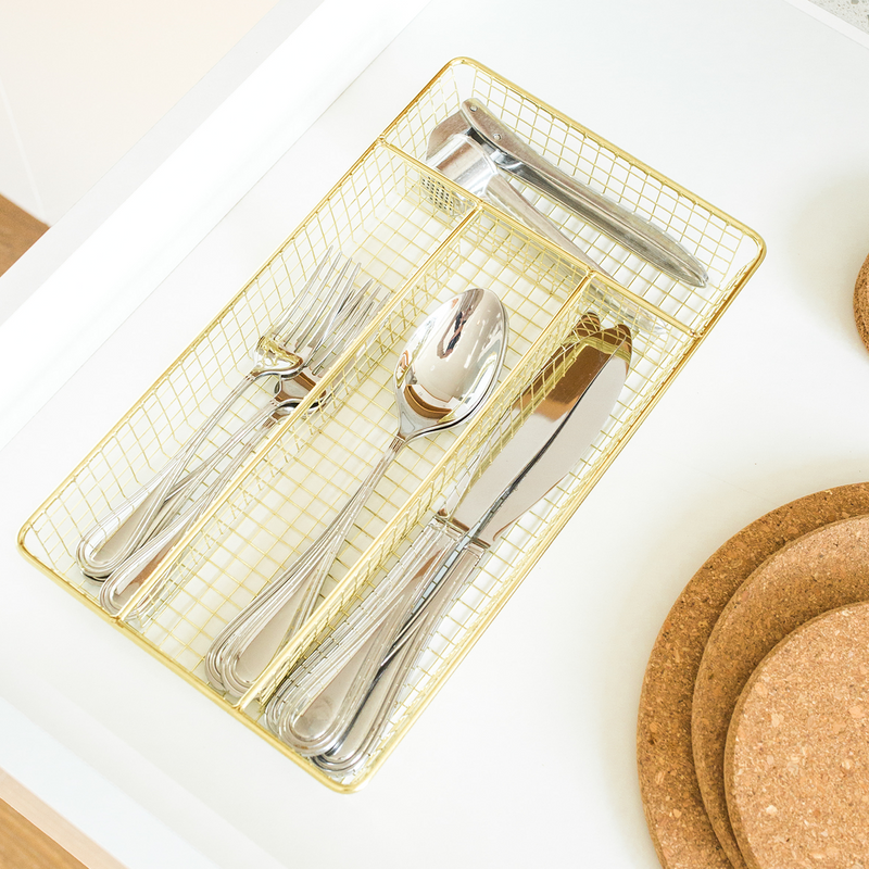 Better Houseware Cutlery Tray (Brass)