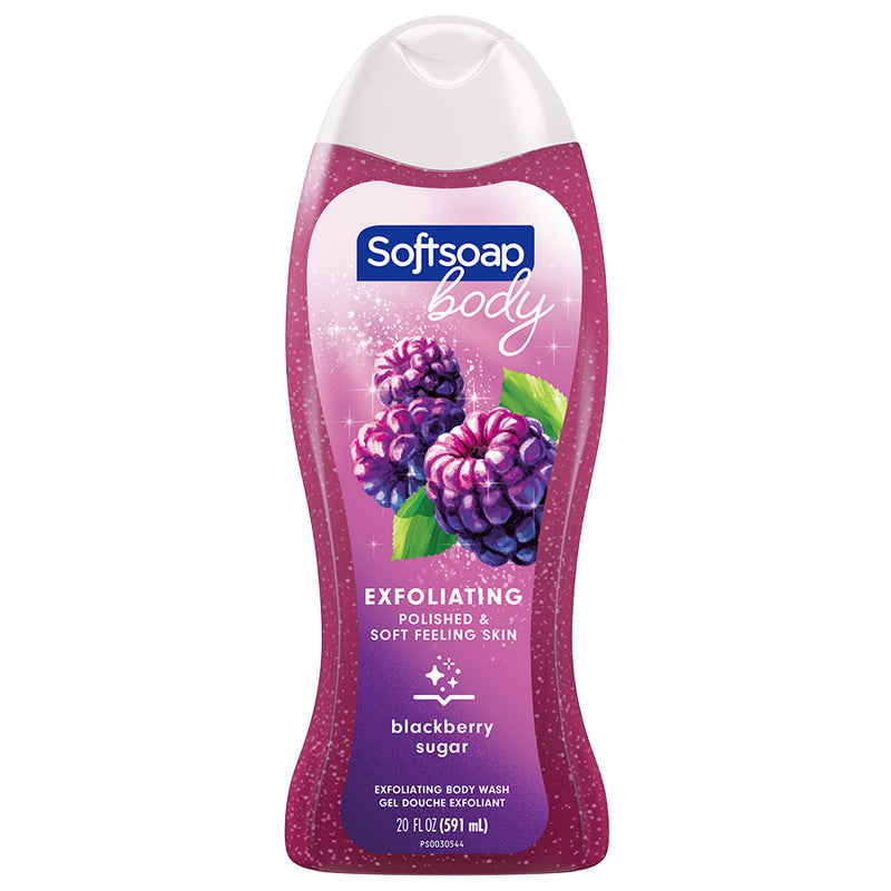 Softsoap Blackberry Sugar Body Wash, Exfoliating Body Wash